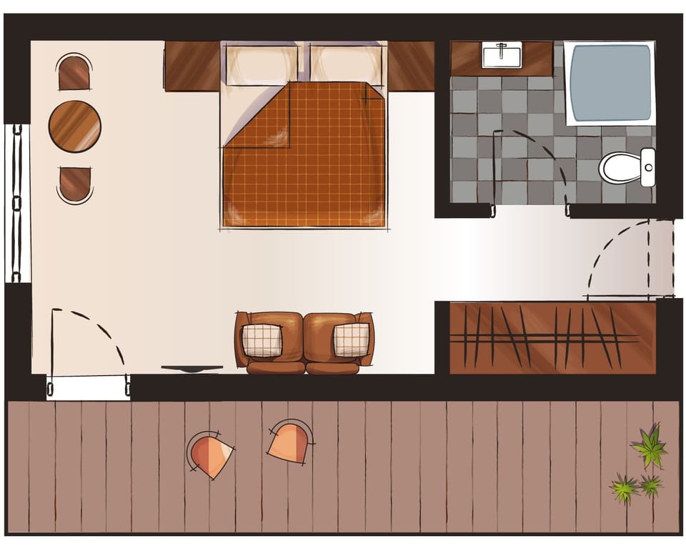Standard Double Room, Balcony, Mountain View | Floor plan