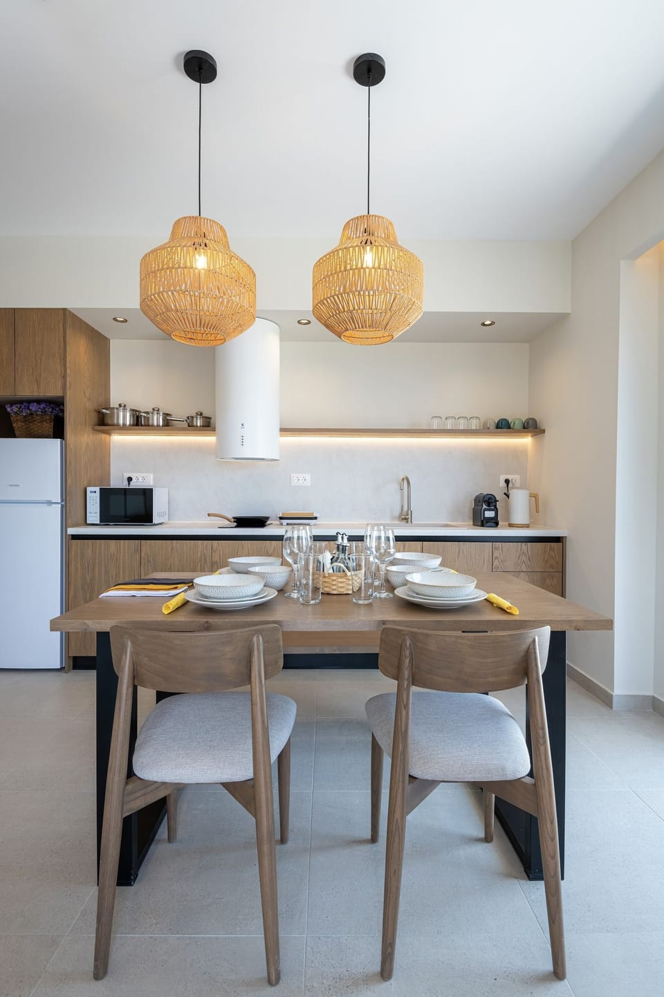 Superior Apartment, Sea View | Private kitchen | Full-size fridge, microwave, stovetop, espresso maker