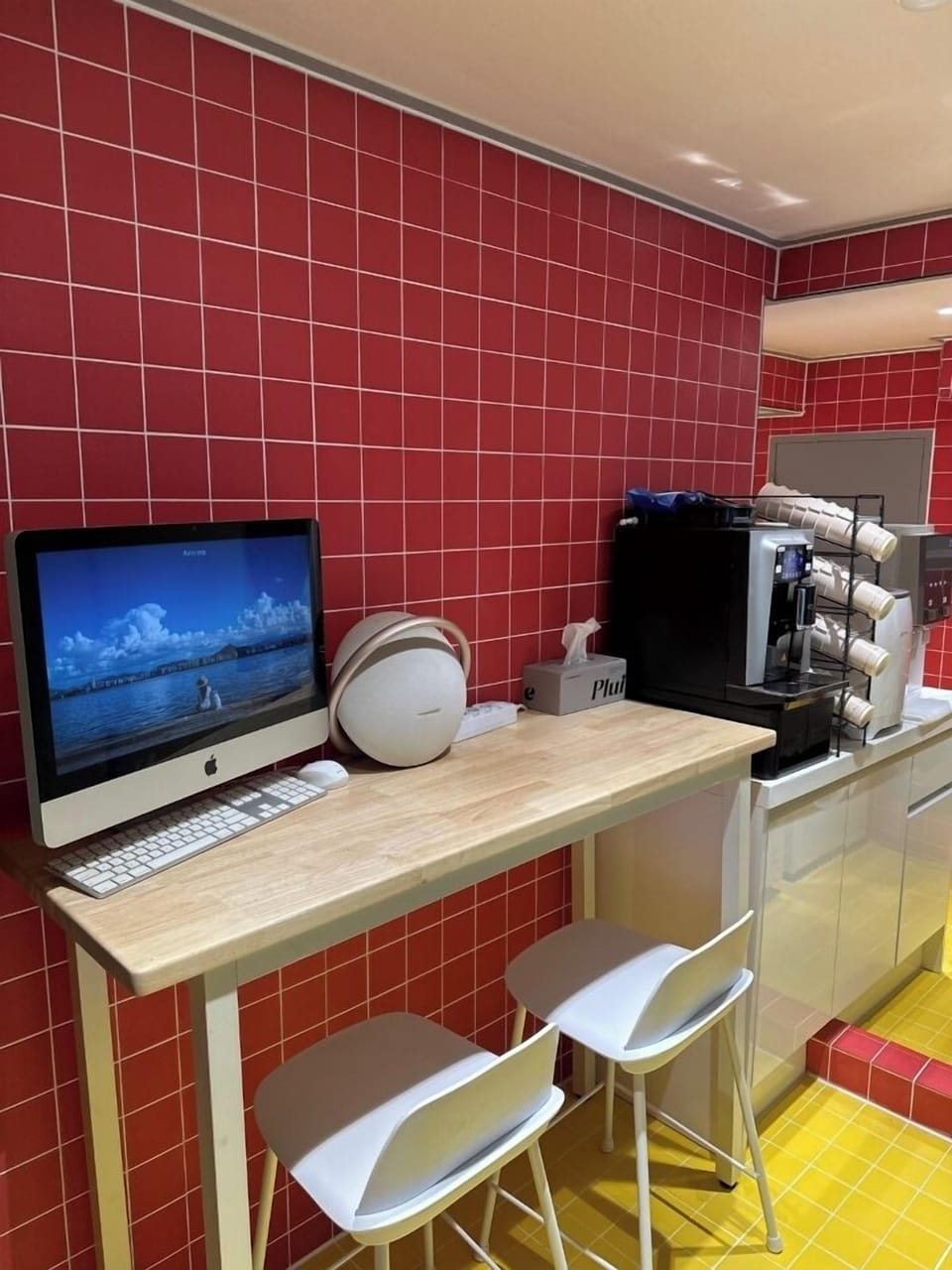 Mini-fridge, microwave