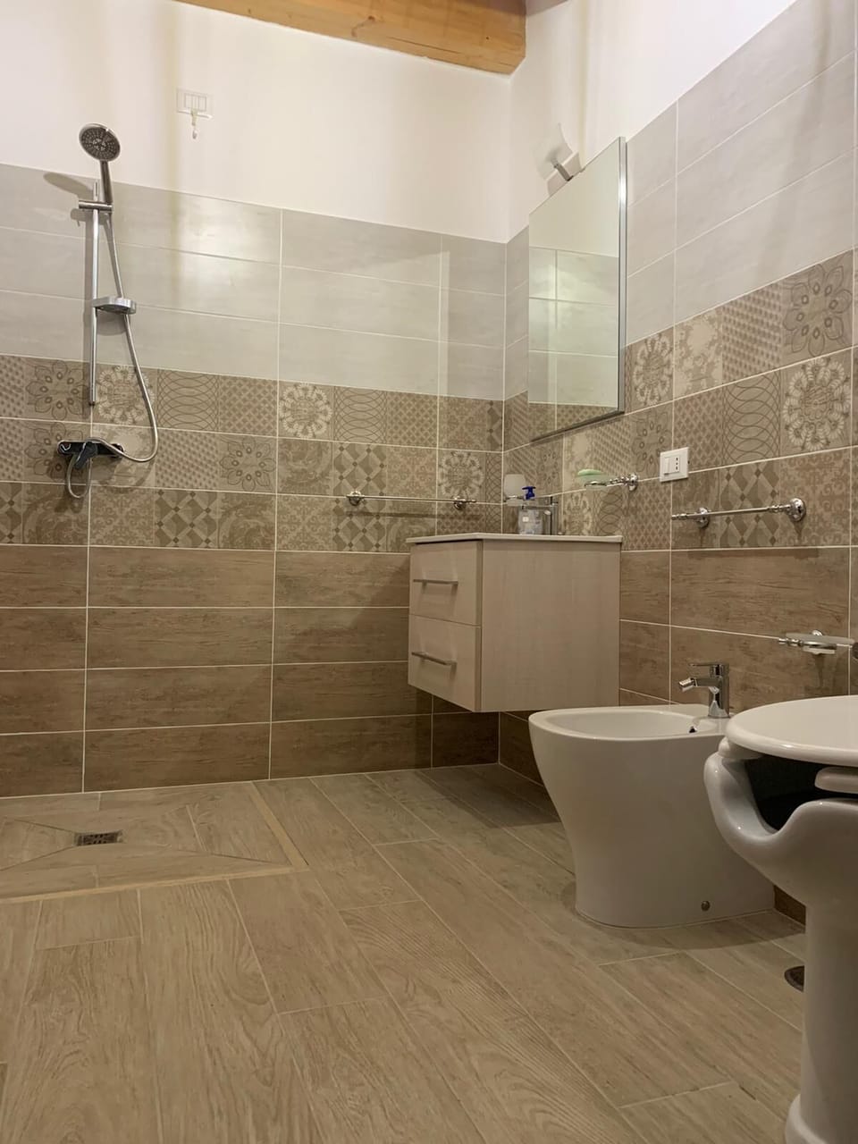 Shower, soap, toilet paper