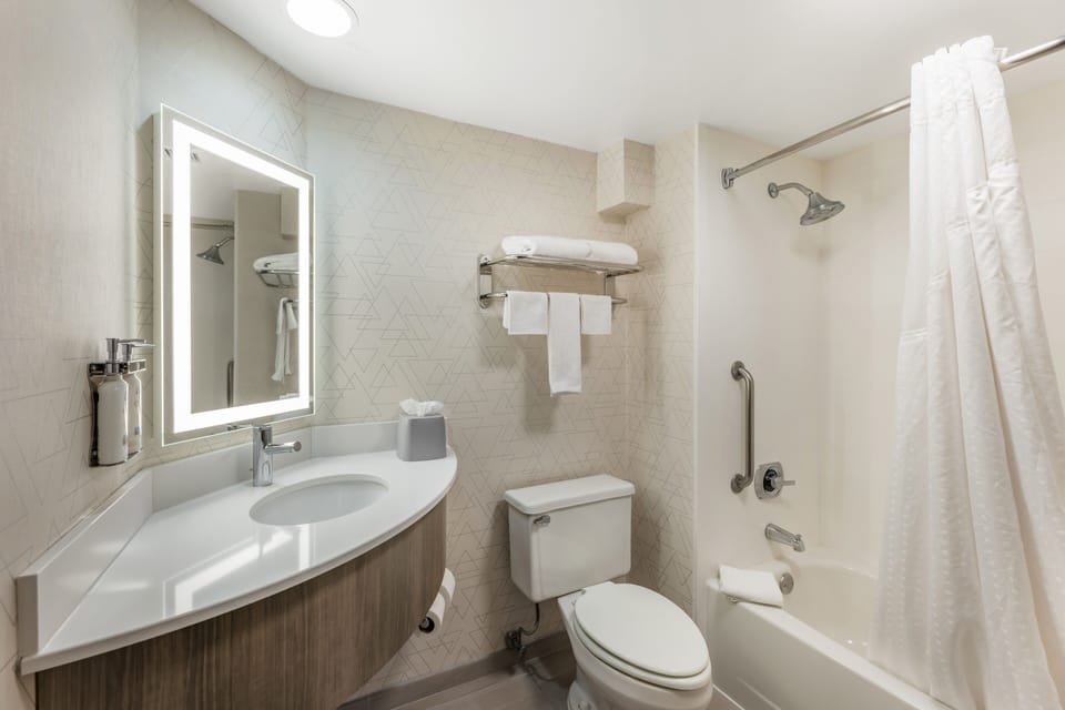 Hair dryer, towels