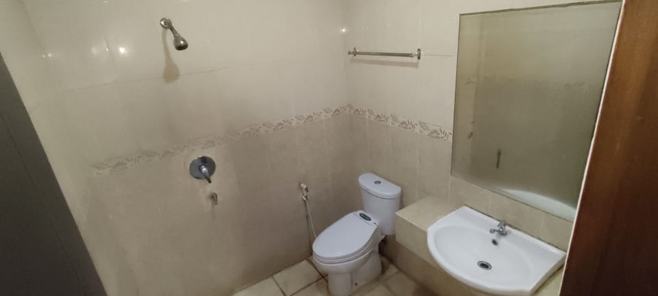 Shower, bidet, towels, soap