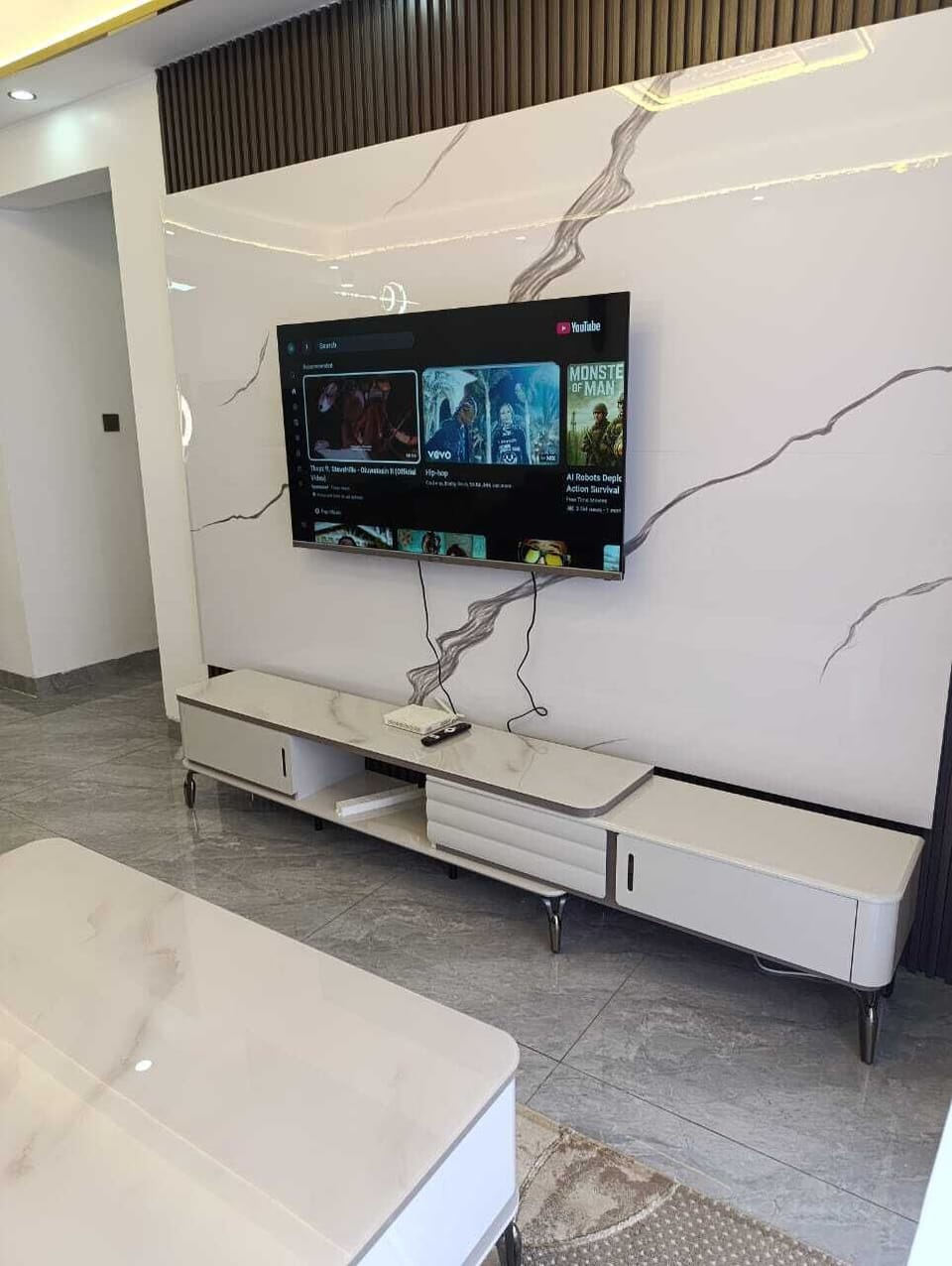 Luxury Apartment, City View | Living area | 55-inch Smart TV with satellite channels, Netflix, streaming services