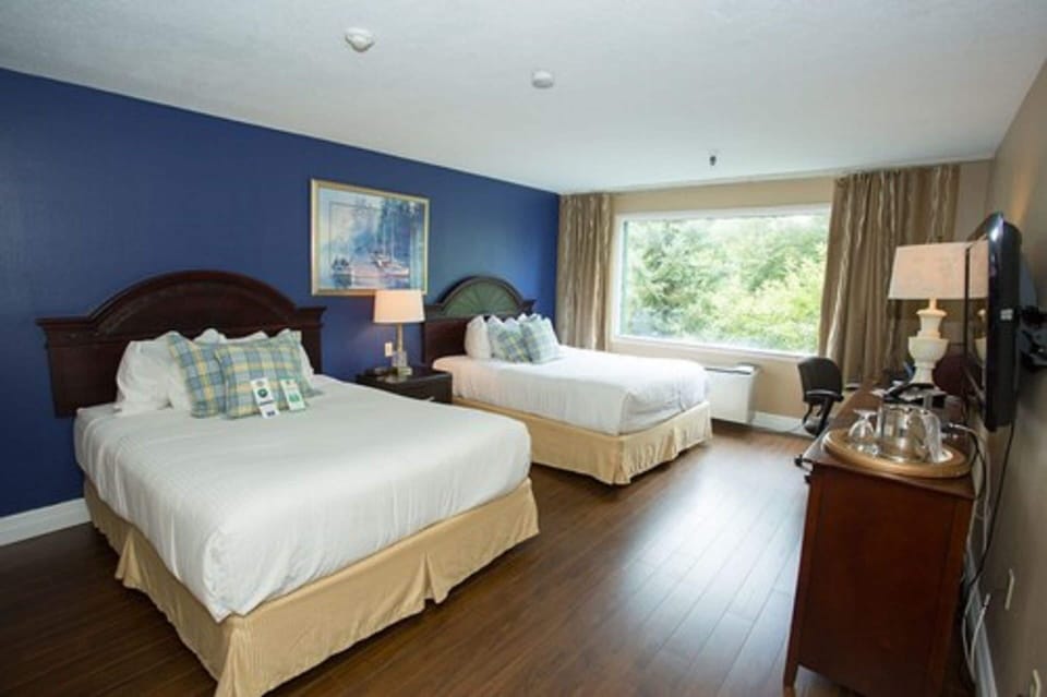 Basic Room, 2 Queen Beds, Refrigerator & Microwave (with Mini-Fridge) | Desk, soundproofing, iron/ironing board, free WiFi