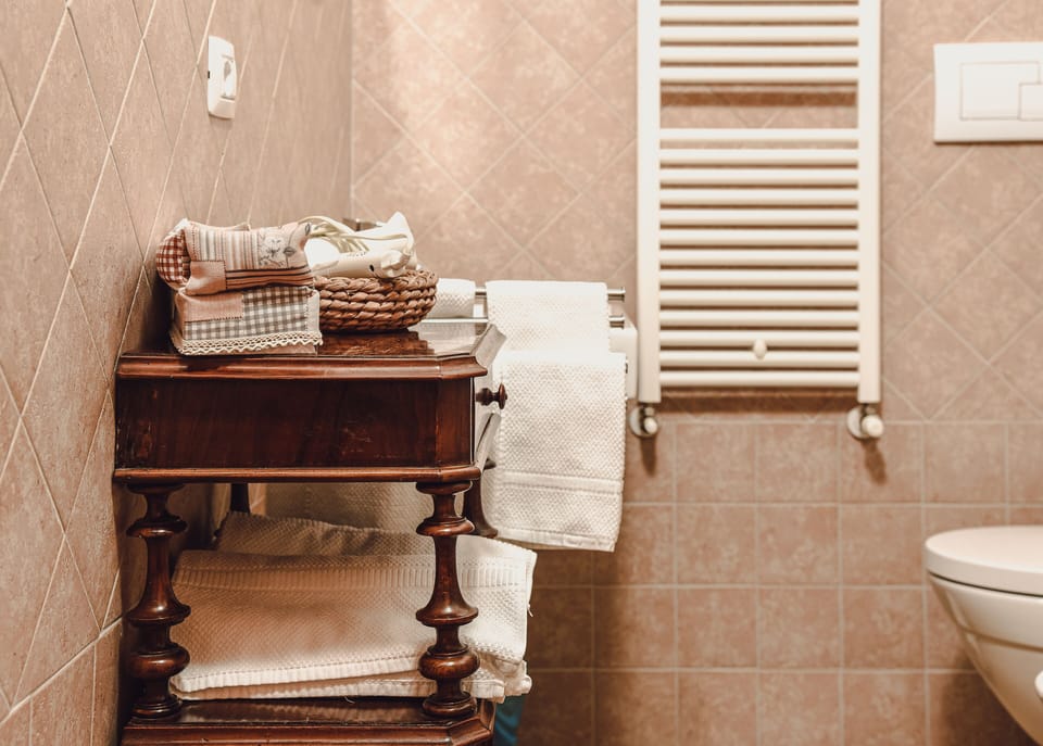 Shower, free toiletries, hair dryer, bidet