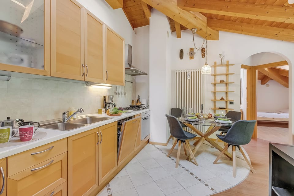 Family Apartment, Multiple Bedrooms (Torbole On the Moon) | Private kitchen | Fridge, oven, stovetop, dishwasher