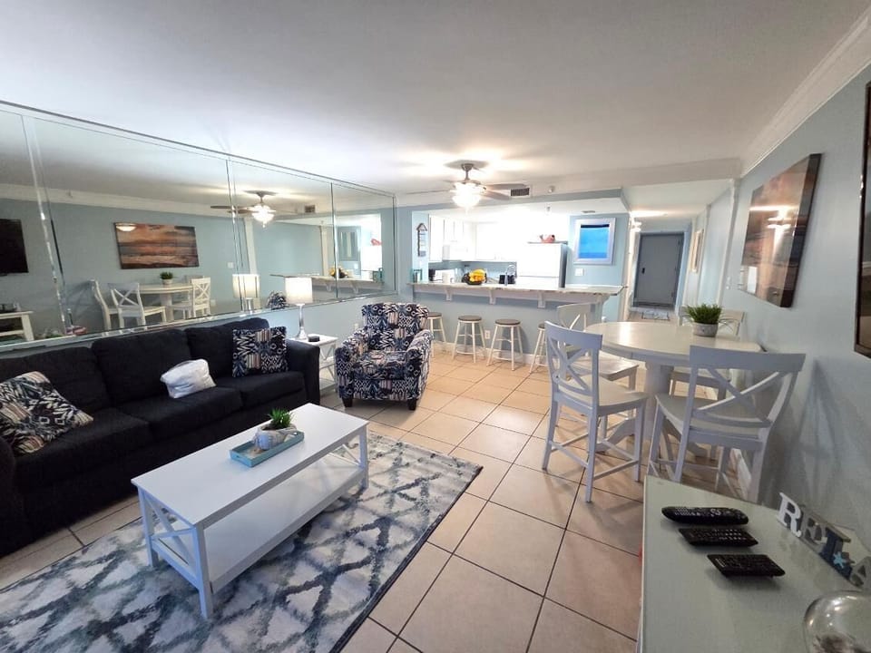 Condo, 1 King Bed with Sofa bed (SunDestin 206) | Living area | TV