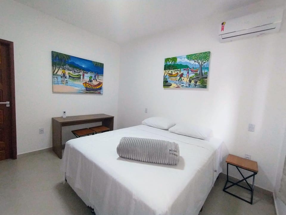 Premium bedding, pillowtop beds, desk, laptop workspace