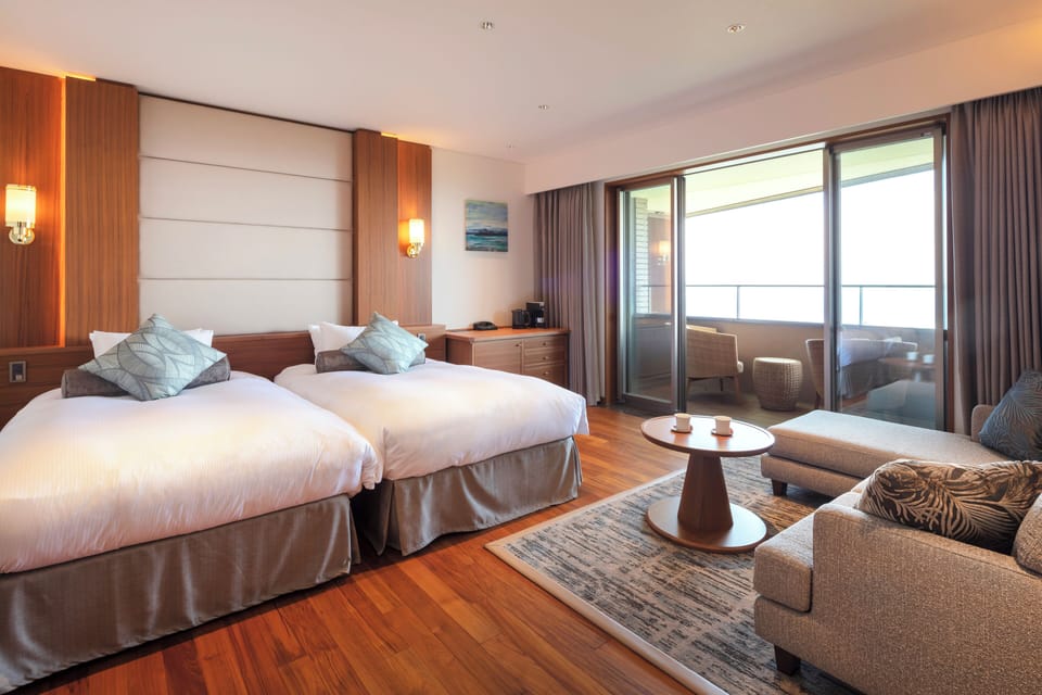 Deluxe Terrace Twin Room A with Open-Air Hot Spring - 4th Floor (West Building) Non Smoking | In-room safe, blackout drapes, iron/ironing board, free WiFi