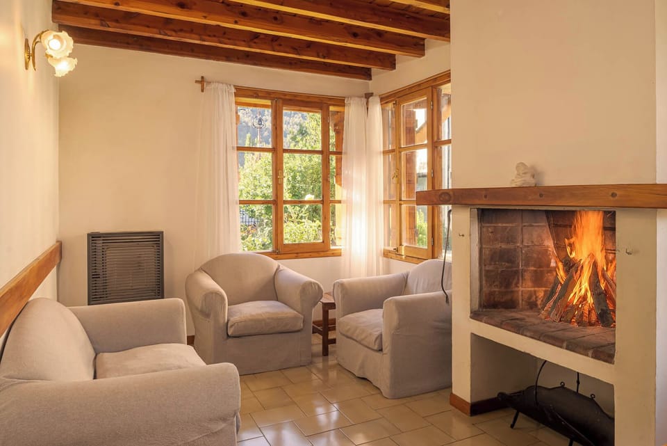 Classic Cottage, Patio, Mountain View | Living area | TV, fireplace