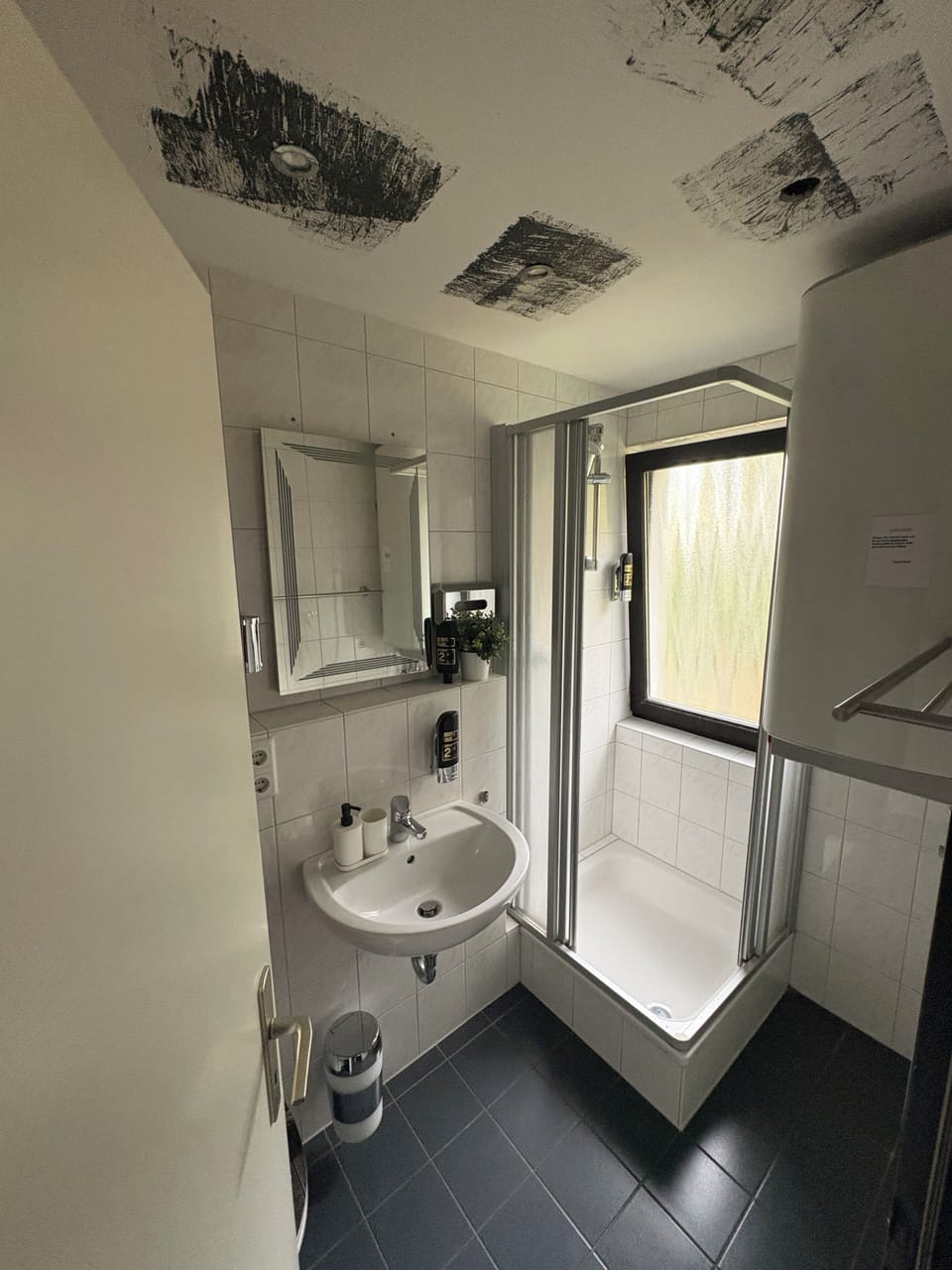 Doppelzimmer | Bathroom | Hair dryer, towels, soap, shampoo
