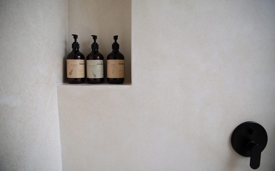 Comfort Double Room, Patio, Garden View | Bathroom | Shower, free toiletries, hair dryer, towels