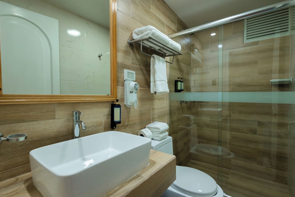 Standard Double Room | Bathroom | Shower, towels, soap, shampoo