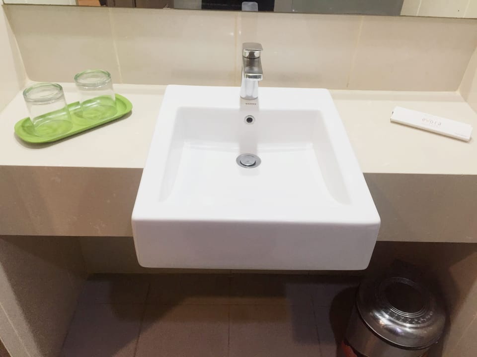 Shower, free toiletries, towels