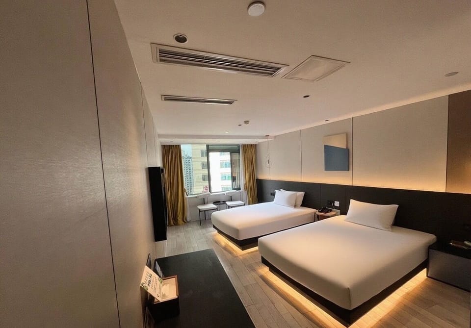 City Twin Room, Refrigerator, City View | In-room safe, desk, laptop workspace, blackout drapes