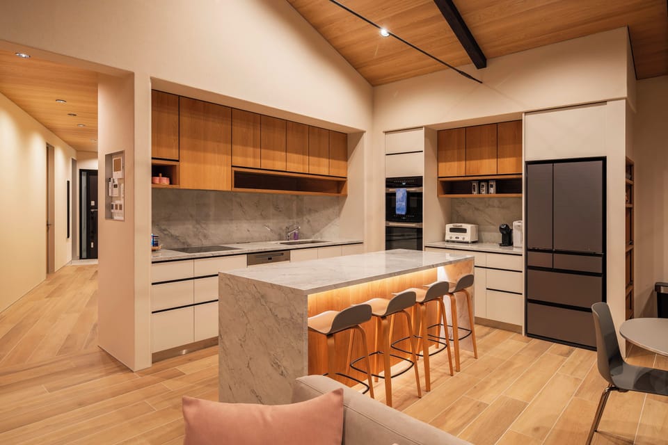 Luxury Chalet, Mountain View | Private kitchen | Fridge, microwave, oven, stovetop