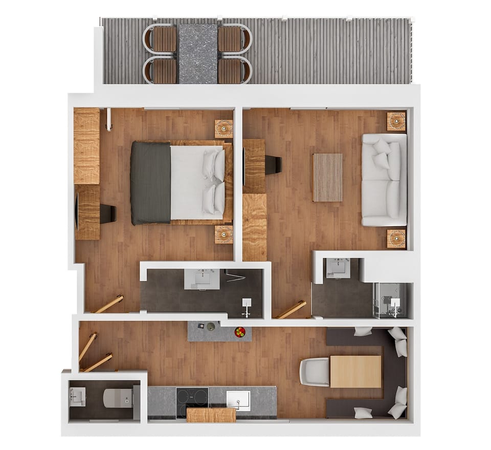 Schmittenblick mit 2 Schlafzimmern, Seeblick und Balkon | In-room safe, WiFi (free), bed sheets