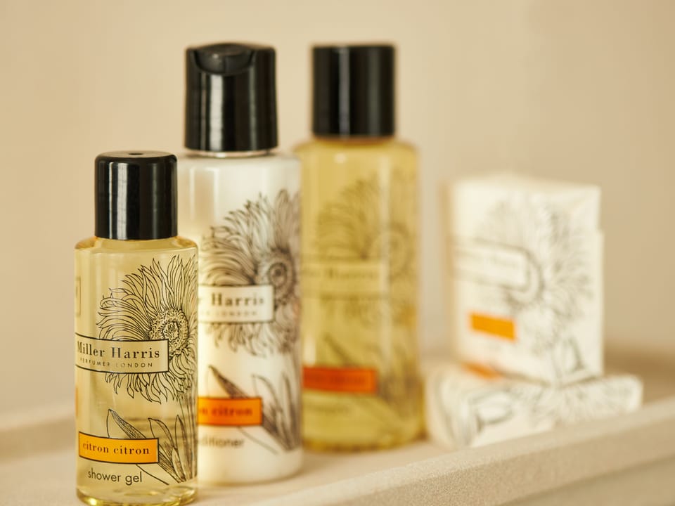 Free toiletries, towels