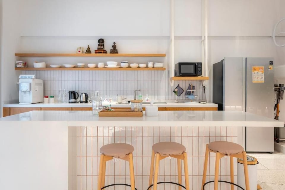 Shared fridge, microwave