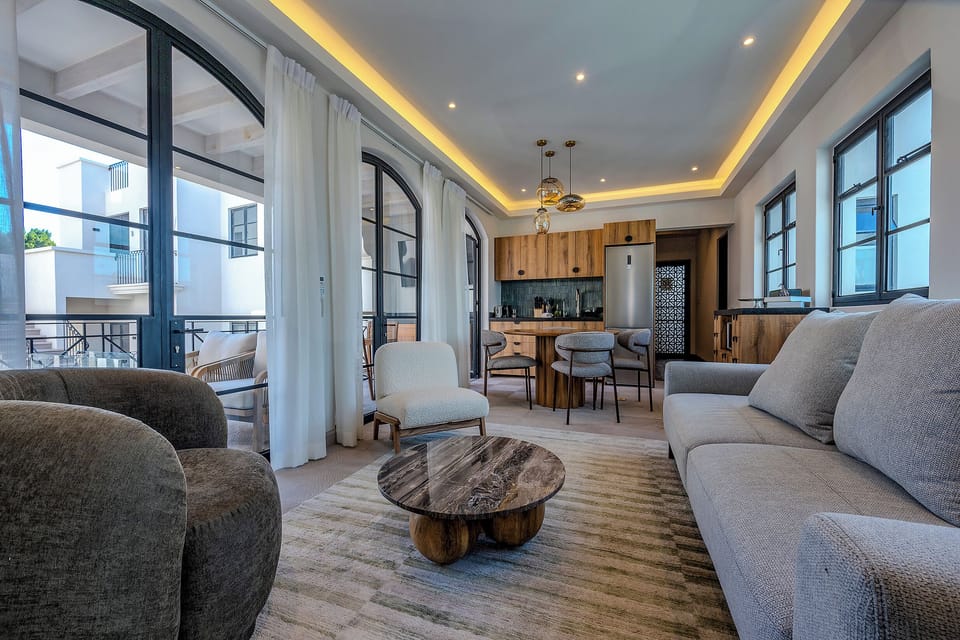 Luxury Apartment, 2 Bedrooms, Balcony, City View | Living area | 55-inch Smart TV with digital channels, Netflix, streaming services