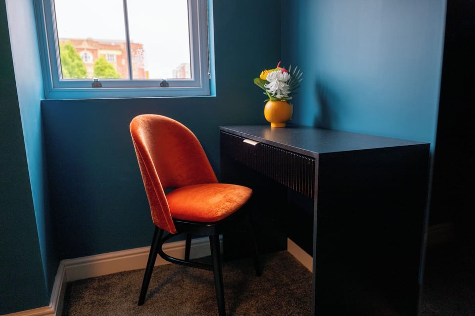 Desk, laptop workspace, soundproofing, iron/ironing board