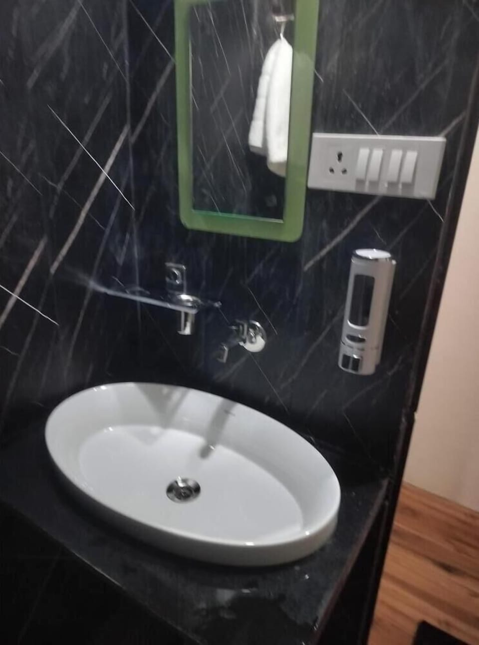 Shower, free toiletries, towels, soap