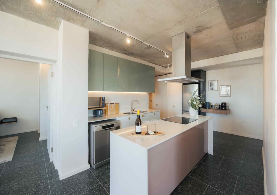 Three Bedroom Apartment | Private kitchen | Full-size fridge, microwave, oven, stovetop