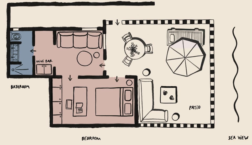 CLIFF SUITE, WITH POOL | Floor plan