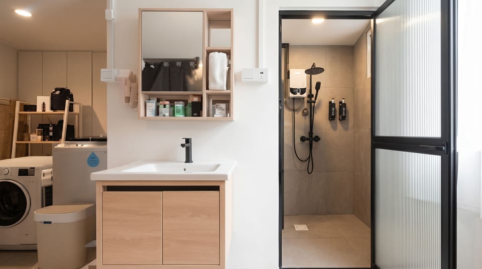 Bidet, towels