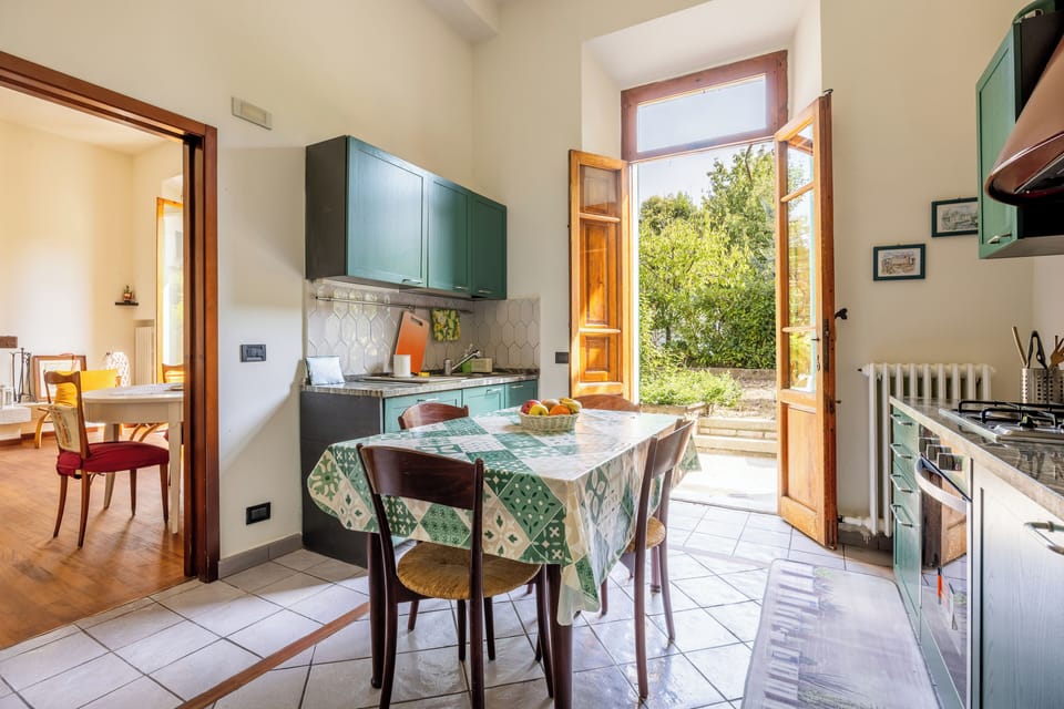 Apartment, Patio, Garden View | Private kitchen | Fridge, microwave, oven, stovetop