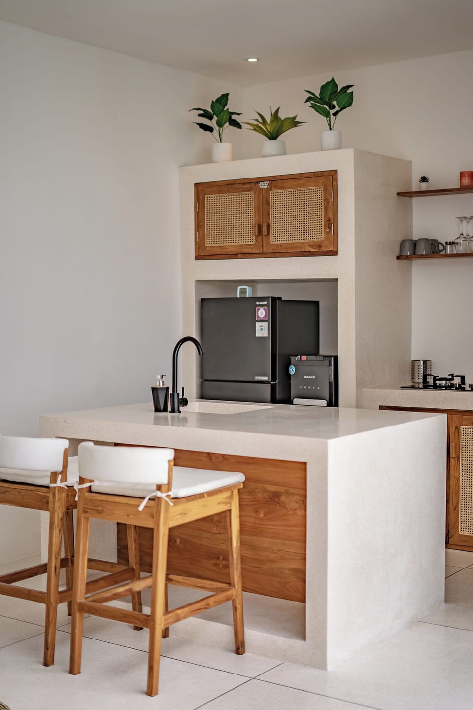 Luxury Villa, Patio, Pool View | Private kitchen | Fridge, microwave, stovetop, electric kettle