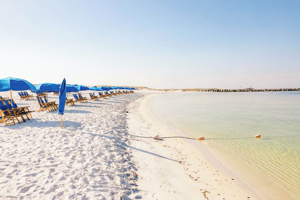 Private beach nearby, white sand, free beach shuttle, beach umbrellas