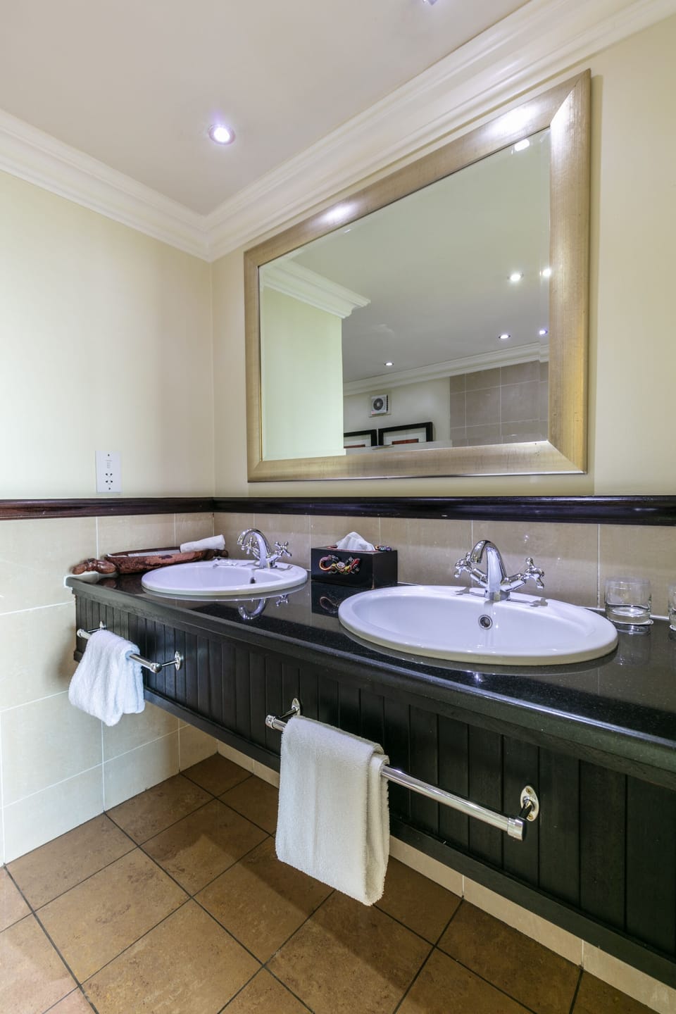 Deep soaking tub, eco-friendly toiletries, hair dryer, towels