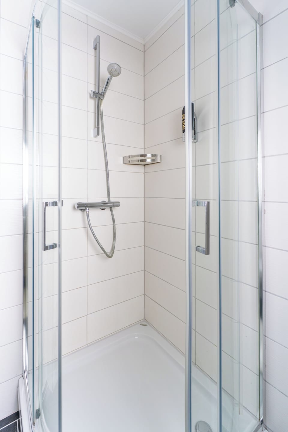 Shower, towels, soap, shampoo
