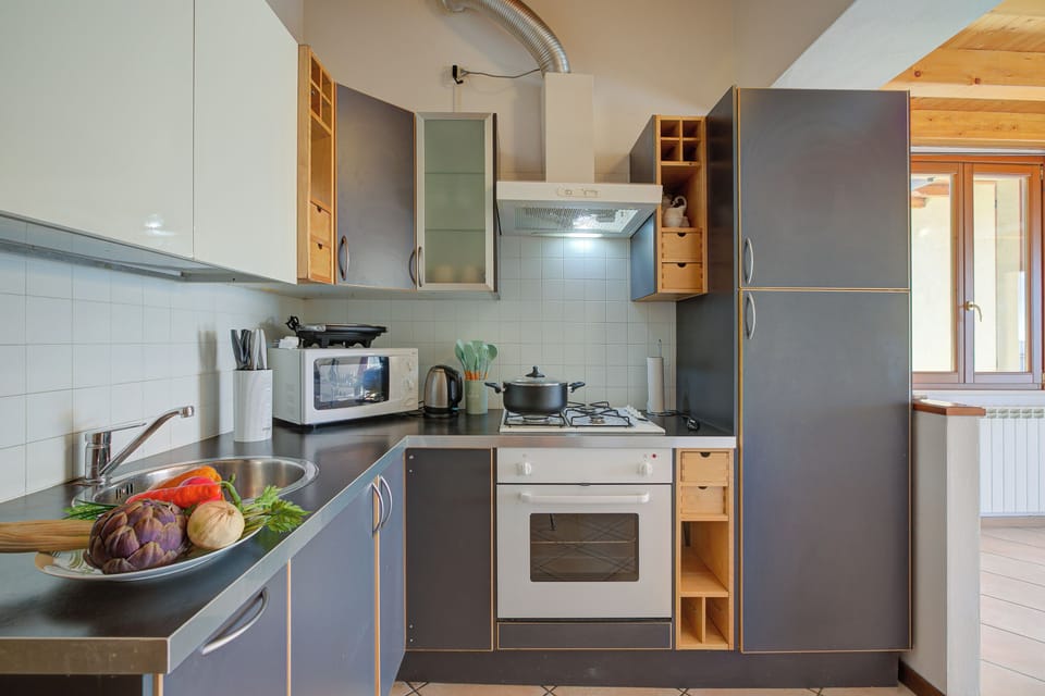 Standard Apartment, Multiple Bedrooms, Mountainside (Eden House - Terrace & View Lake) | Private kitchen | Fridge, microwave, oven, stovetop