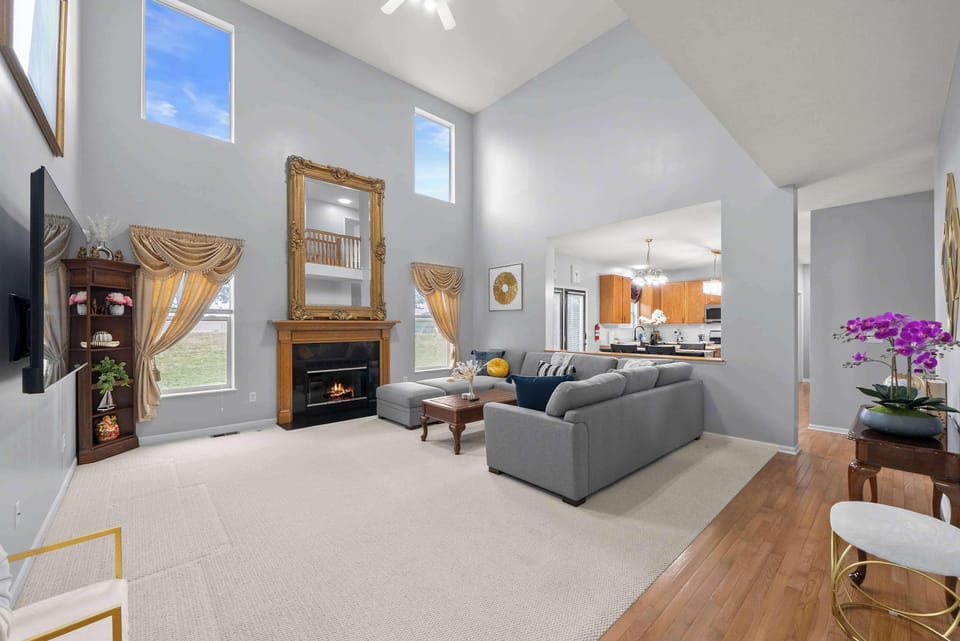 House, Multiple Beds, Patio, Garden View (Pickerington Haven) | Living area | 65-inch flat-screen TV with digital channels