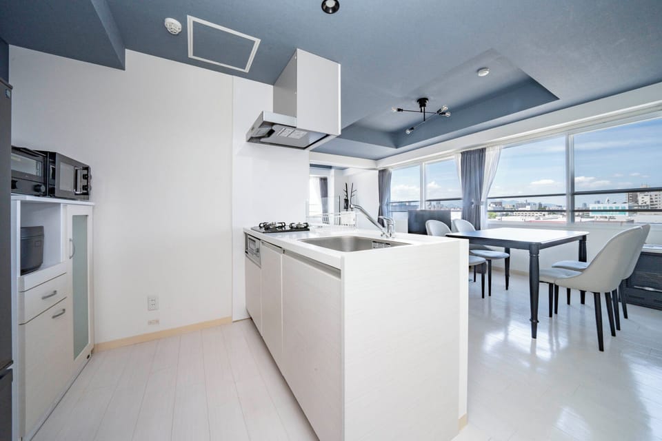 Fridge, microwave, stovetop, electric kettle