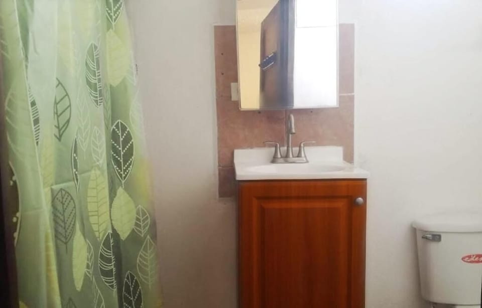 Shower, free toiletries, towels, soap
