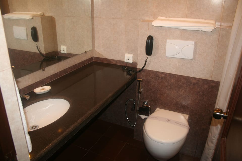 Deluxe Double or Twin Room, Balcony, City View | Bathroom | Shower, hair dryer, towels, soap