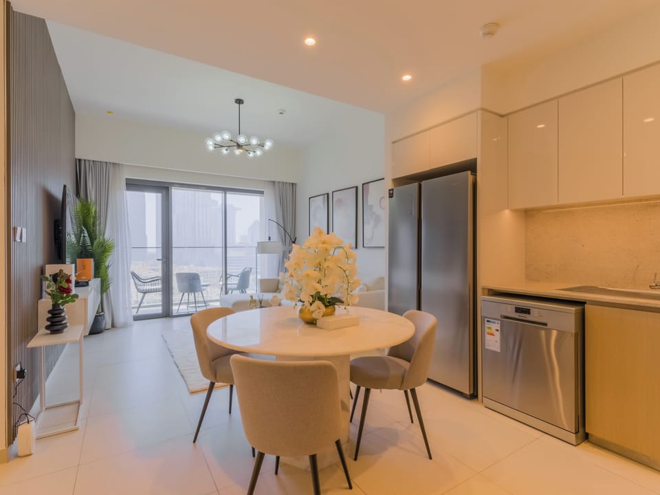 Luxury Apartment, Balcony, City View | Living area | 55-inch Smart TV with digital channels