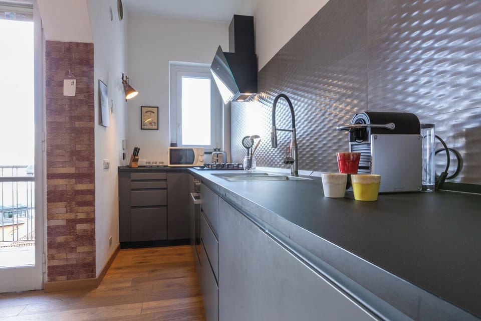 Basic Apartment | Private kitchen | Espresso maker, electric kettle, toaster