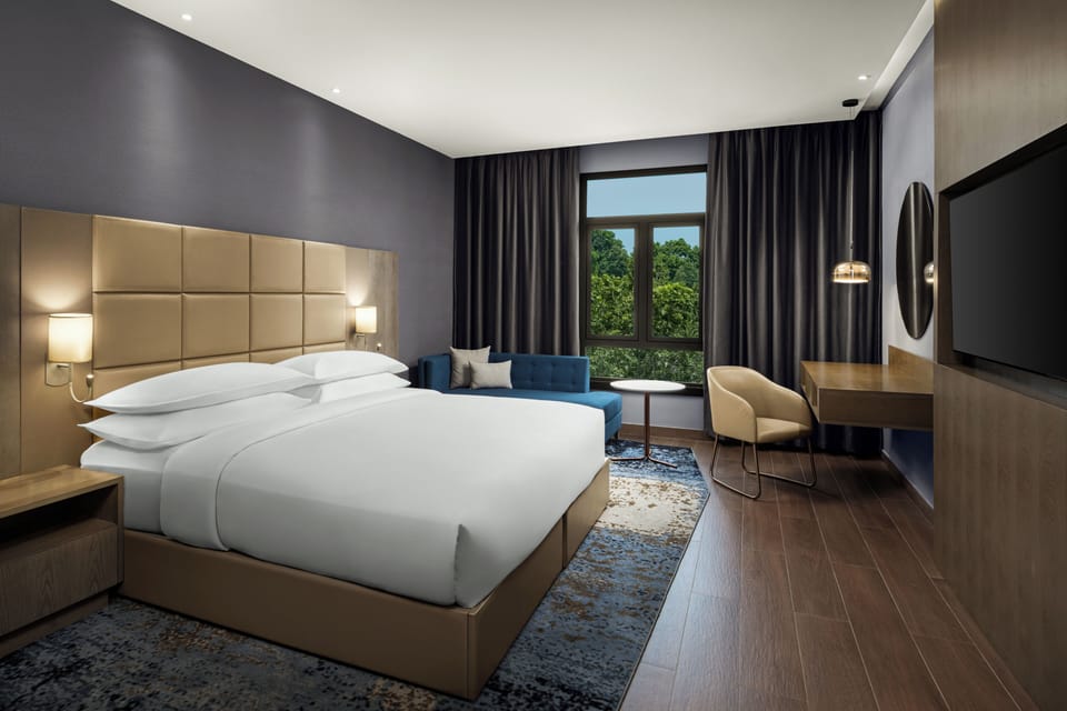 Deluxe Room, 1 King Bed, City View | Blackout drapes, soundproofing, iron/ironing board, WiFi (free)
