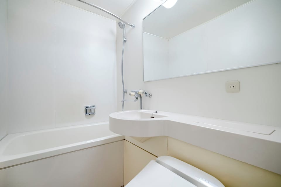 Japanese-style Room With Twin Bed (Non-smoking) | Bathroom | Combined shower/tub, hair dryer, slippers, bidet