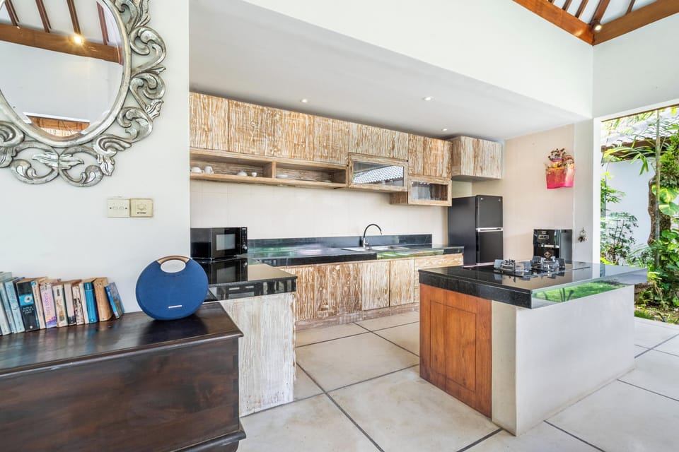 Family Villa, 3 Bedrooms, Non Smoking | Private kitchen | Fridge, microwave, highchair, cookware/dishes/utensils
