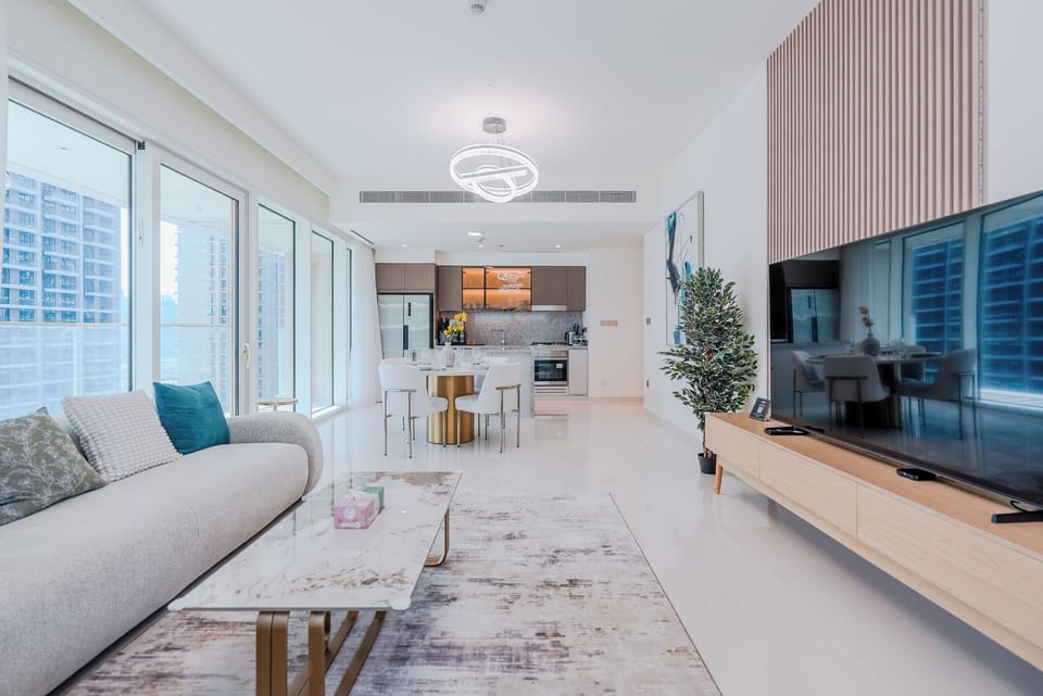 Superior Apartment, 2 Bedrooms, Balcony, Sea View | Living area | 55-inch Smart TV with digital channels
