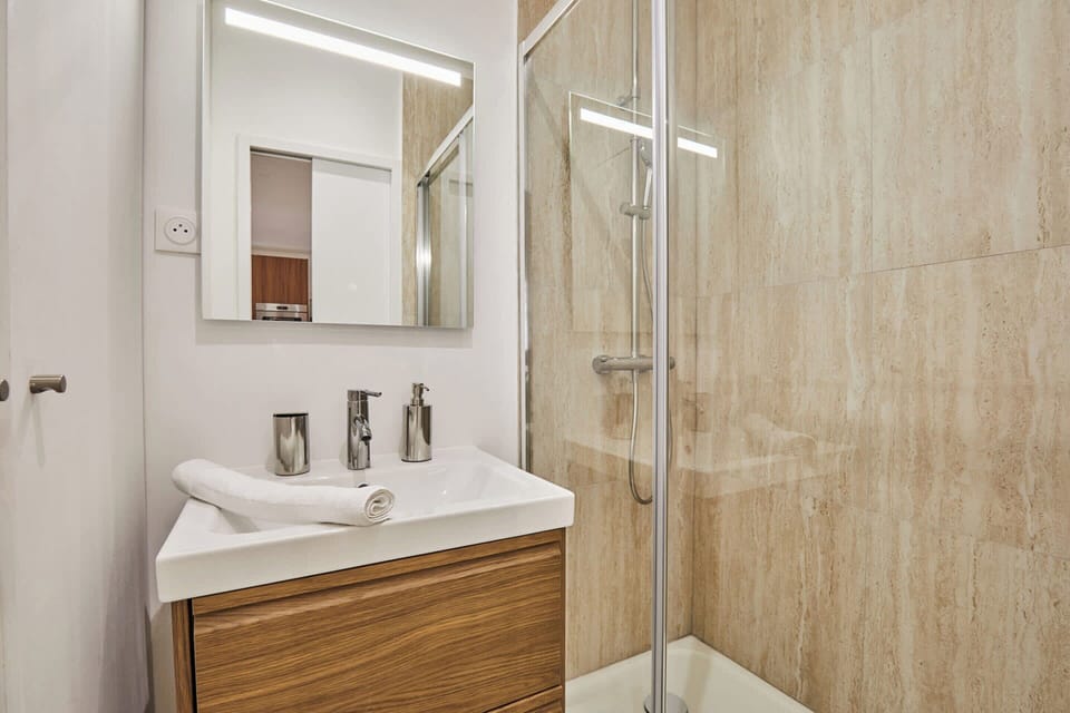 Apartment | Bathroom | Hair dryer, towels, soap, shampoo