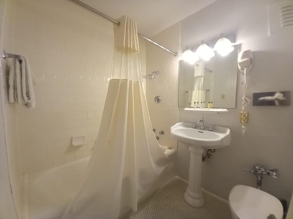 Hair dryer, towels