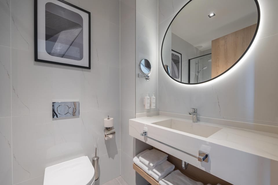 Single Room | Bathroom | Shower, rainfall showerhead, free toiletries, hair dryer