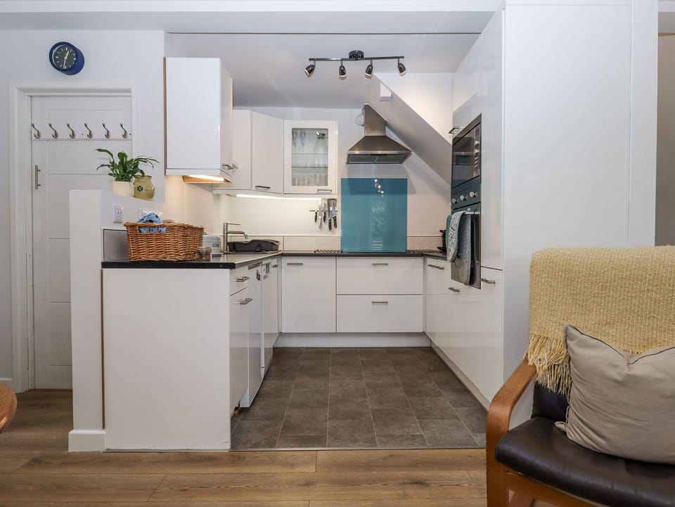 Fridge, microwave, toaster, cookware/dishes/utensils