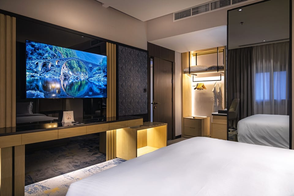 Premium bedding, memory foam beds, in-room safe, desk